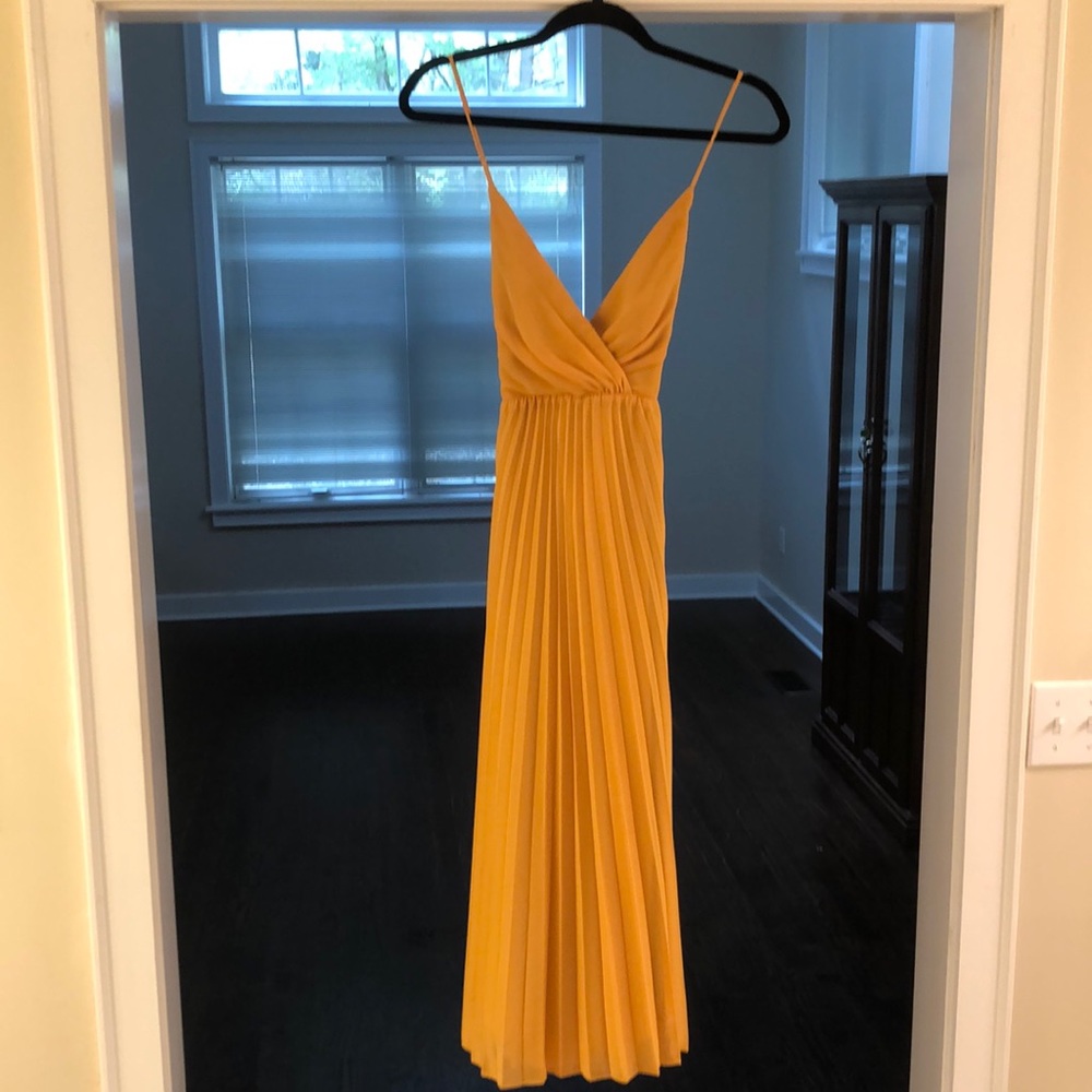Gold midi dress